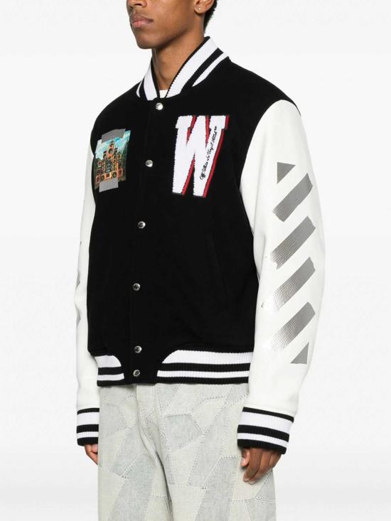 26FW 오프화이트 가죽 자켓 OMJA122F25LEA0031026 Black - OFF WHITE