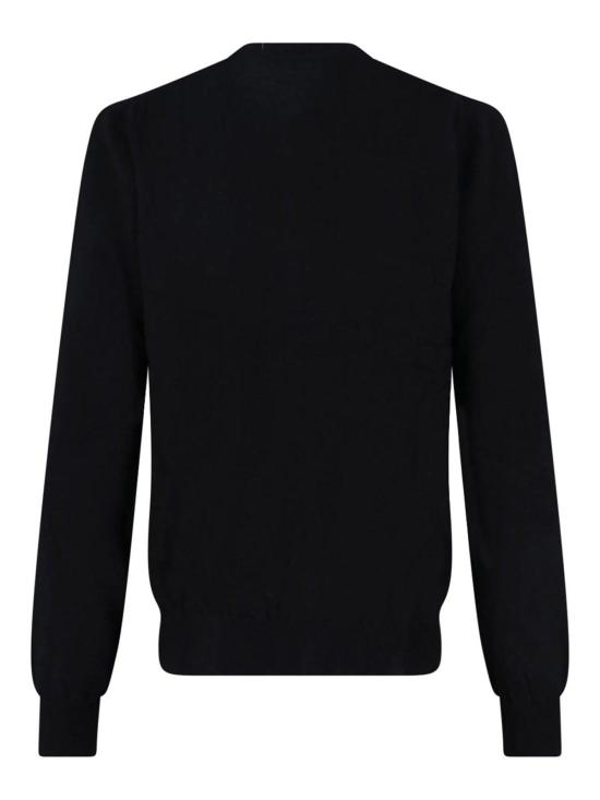 25FW 꼼데가르송 플레이 레드 하트 x 라인스톤 라운드 넥 가디건 AXN8020511 Black - COMME DES GARCONS