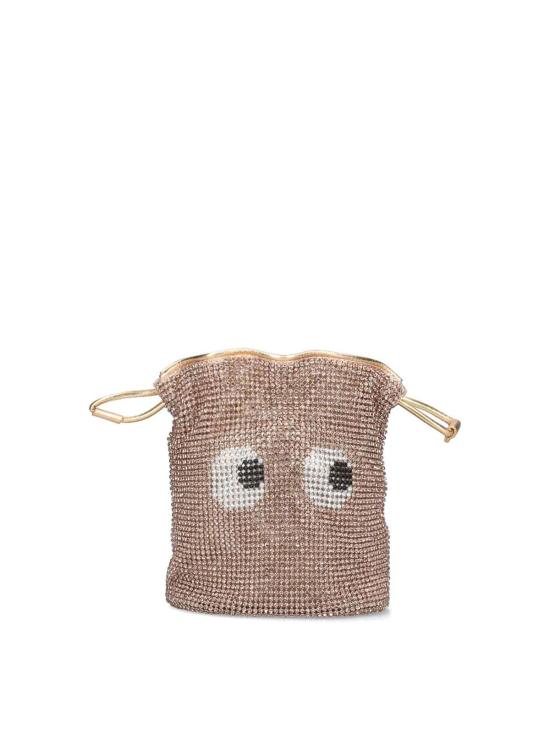 26SS 안야힌드마치 아이즈 크리스탈 드로스트링 파우치 205030GOLD Gold