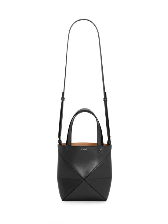 26SS 로에베 샤이니 카프스킨 미니 퍼즐 폴드 토트백 A657V25X01 1100 BLACK - LOEWE