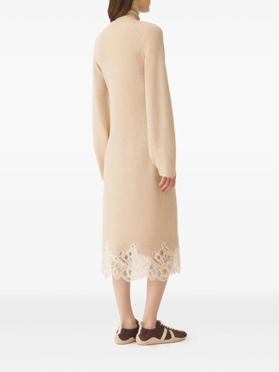 25FW 파비아나 필리피 원피스 롤넥 레이스 트리밍 드레스 - FABIANA FILIPPI