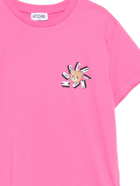 26SS [키즈] 모스키노 티셔츠 HUM05OLAA03 50533 Fuchsia - MOSCHINO