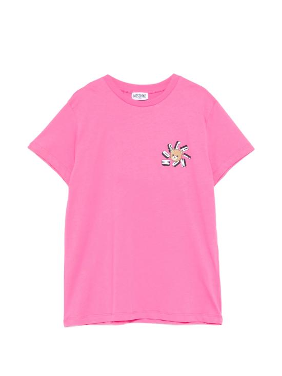 26SS [키즈] 모스키노 티셔츠 HUM05OLAA03 50533 Fuchsia