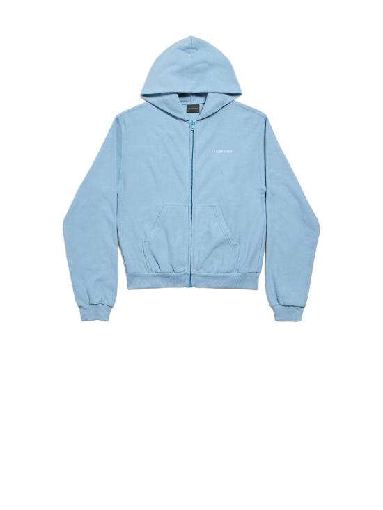 26SS 발렌시아가 백 집업 후드 851236 TTVJ24773 Blue