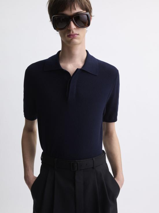 26SS 생로랑 폴로 티셔츠 858843Y77HW 4141 Blue - SAINT LAURENT