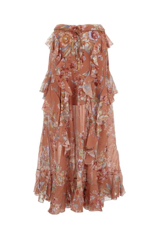 26SS 짐머만 롱 스커트 5685SRS261CNFL Brown - ZIMMERMANN