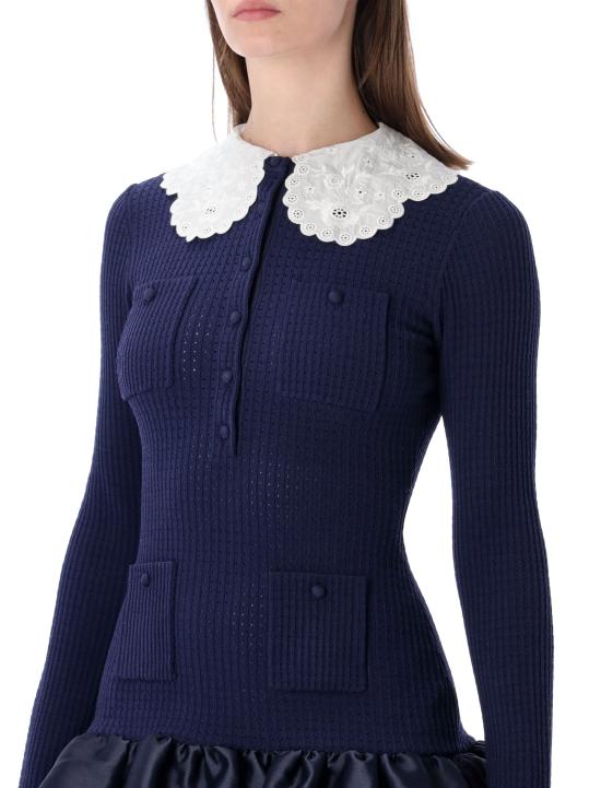 26SS 셀프 포트레이트 미디 원피스 RS26106SBN NAVY Blu - SELF PORTRAIT