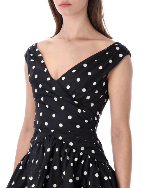 26SS 셀프 포트레이트 미디 원피스 RS26209SB BLACK BLACK WHITE DOT - SELF PORTRAIT