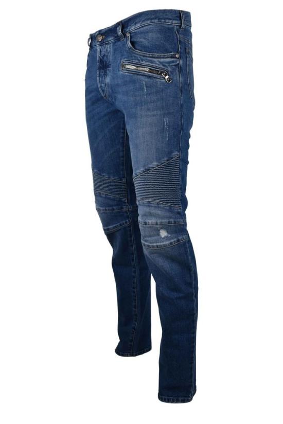  발망 데님 밑단이 좁아지는 빈티지 스타일 청바지 - BALMAIN