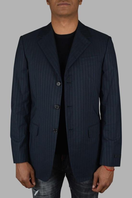  프라다 자켓 네이비 블루 코튼 재킷 - PRADA