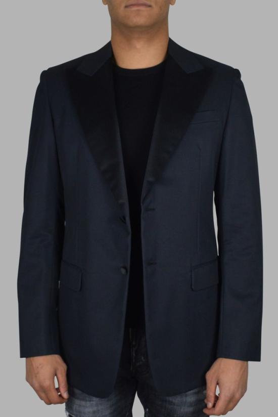  프라다 의류 맞춤 제작된 진한 파란색 면 정장 재킷 - PRADA