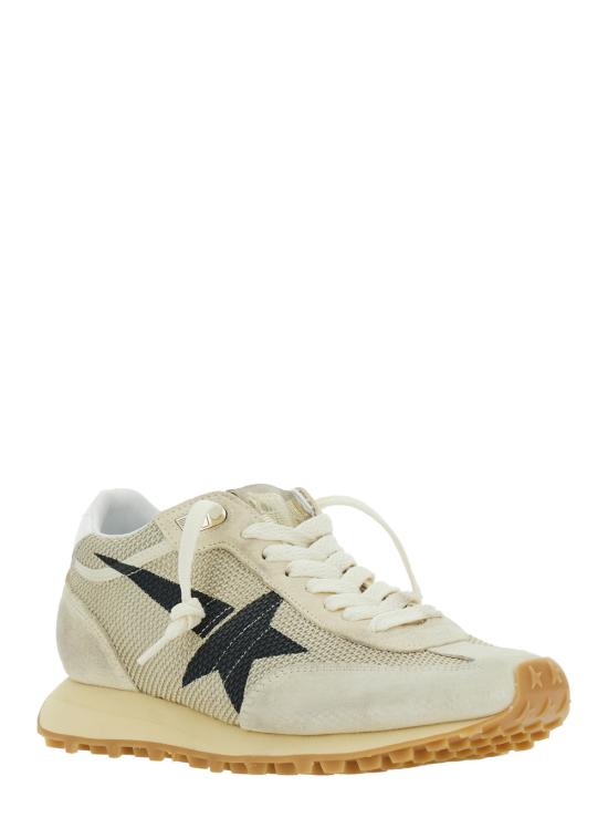 26SS 골든구스 메쉬 스웨이드 어퍼 & 블랙 스타 마라톤 스니커즈 GWF00683F00784015259 Beige - GOLDEN GOOSE