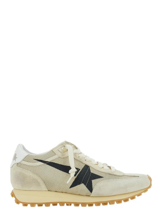 26SS 골든구스 메쉬 스웨이드 어퍼 & 블랙 스타 마라톤 스니커즈 GWF00683F00784015259 Beige