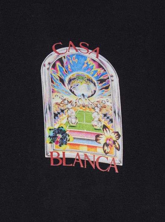 26SS 카사블랑카 탑 MSS26JTS00109TENNISLANDSCAPE Black - CASABLANCA