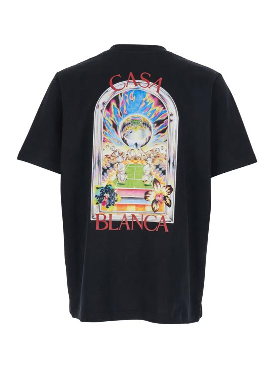 26SS 카사블랑카 탑 MSS26JTS00109TENNISLANDSCAPE Black - CASABLANCA