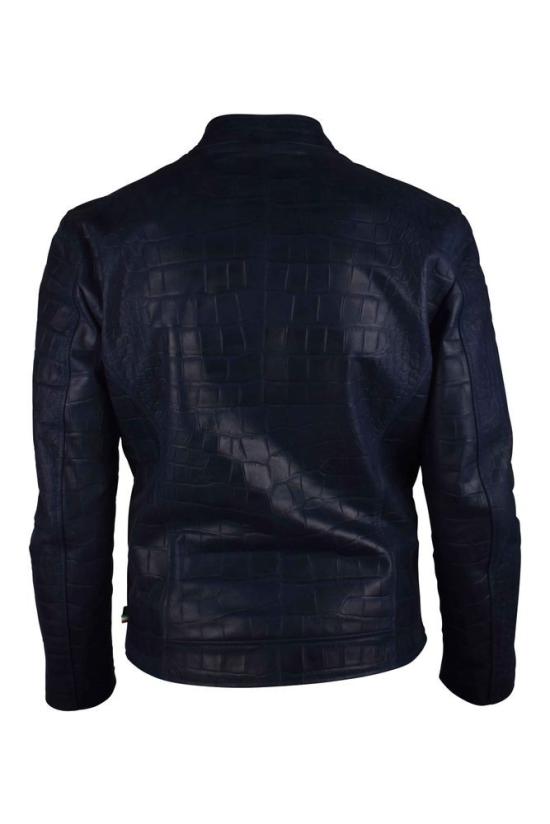  필립 플레인 자켓 악어 무늬 엠보싱 가죽 바이커 재킷 (실버 하드웨어 장식) - PHILIPP PLEIN