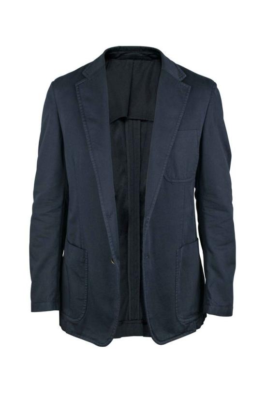  프라다 자켓 구조적인 디자인의 맞춤형 블루 코튼 재킷 - PRADA