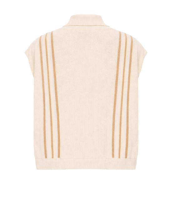 25SS TELA CRUDA 베스트 텔라 크루다 재팬 남성용 아이보리 니트  (대조적인 무늬) M002 232 (일본) - OTHER BRANDS