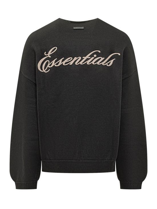 26SS 피어오브갓 엠브로이더드 와플 크루넥 스웨터 192HO254331F VINTAGE BLACK DOM - FEAR OF GOD