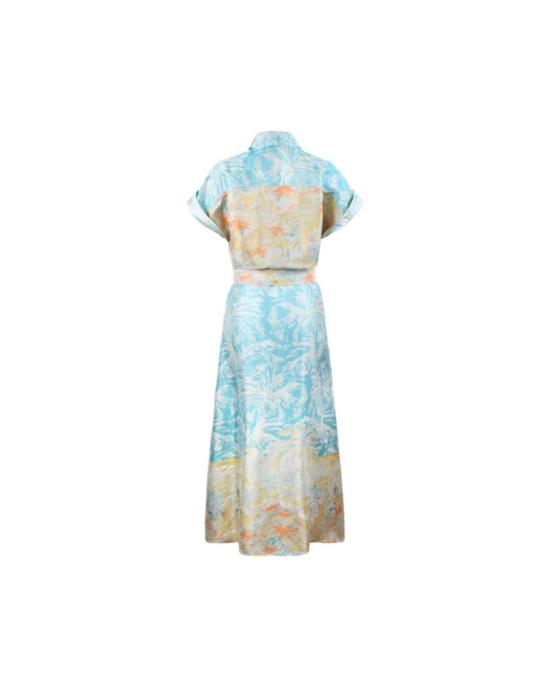  핀리 원피스 샹텔 드레스 터쿼이즈/오렌지/멀티 - FINLEY