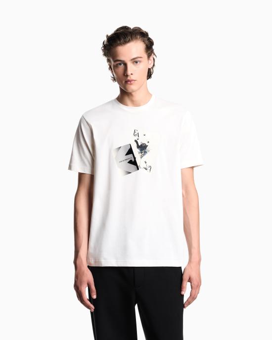 26SS 엠포리오 아르마니 반팔 티셔츠 EM003605 AF14795 U0005 Star white - EMPORIO ARMANI