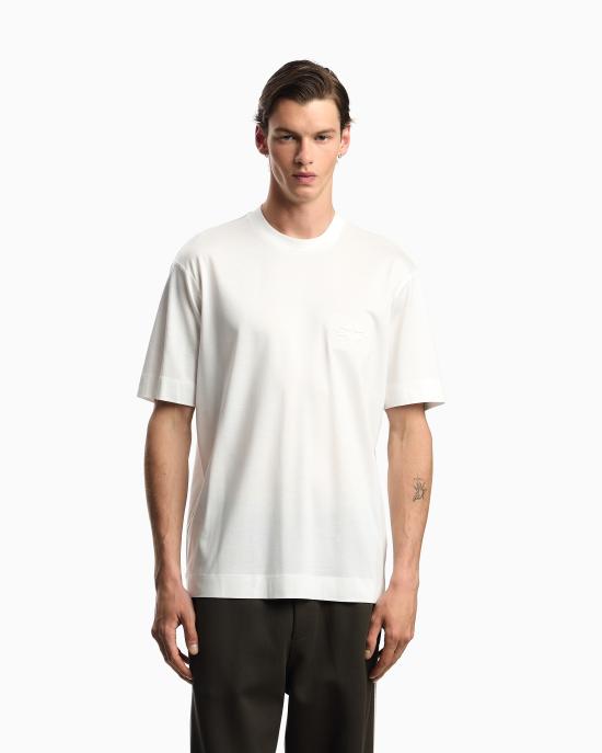 26SS 엠포리오 아르마니 반팔 티셔츠 EM002938 AF18312 U0003 Snow white - EMPORIO ARMANI