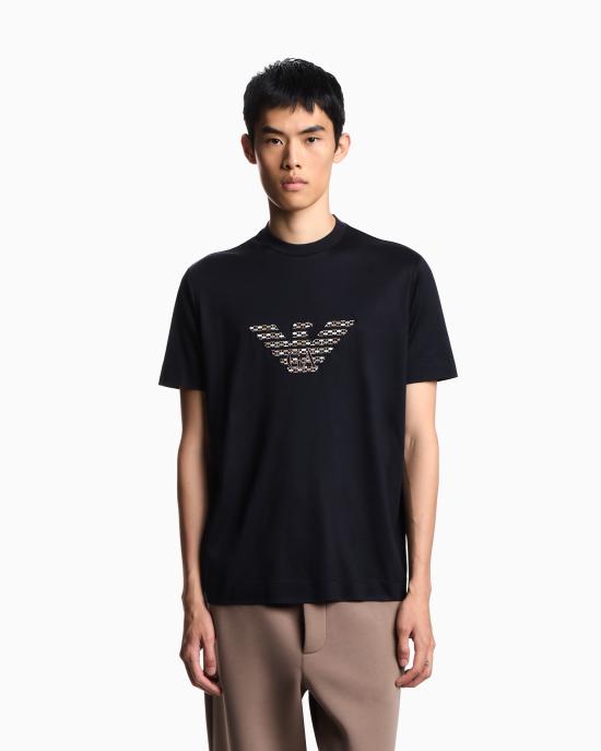 26SS 엠포리오 아르마니 반팔 티셔츠 EM003007 AF18312 UB118 Blue navy - EMPORIO ARMANI