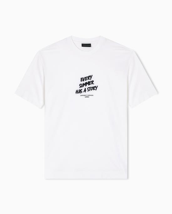 26SS 엠포리오 아르마니 반팔 티셔츠 EM003649 AF18312 U0003 Snow white