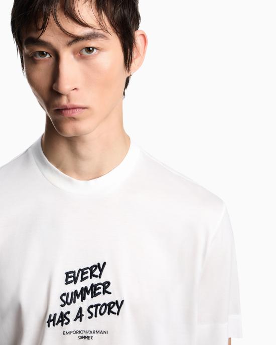 26SS 엠포리오 아르마니 반팔 티셔츠 EM003649 AF18312 U0003 Snow white - EMPORIO ARMANI