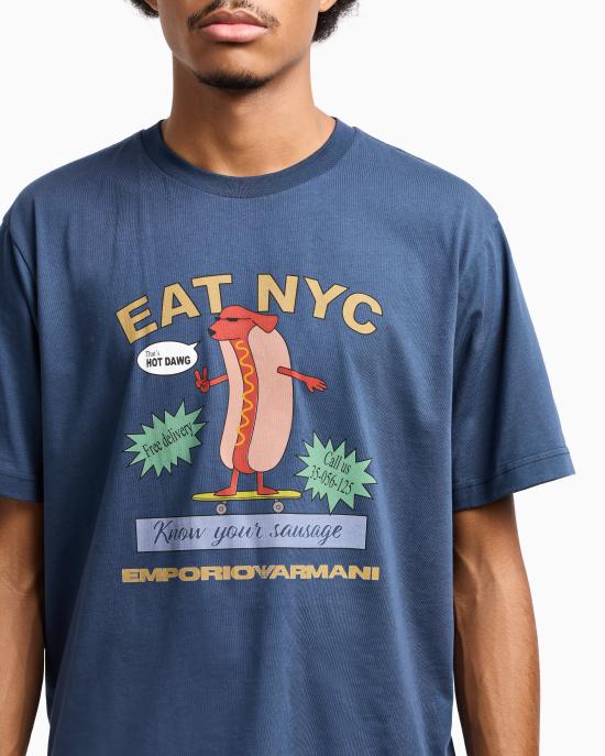 26SS 엠포리오 아르마니 반팔 티셔츠 EM003622 AF14836 MB376 Hotdog blu - EMPORIO ARMANI