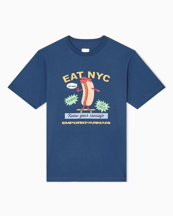 26SS 엠포리오 아르마니 반팔 티셔츠 EM003622 AF14836 MB376 Hotdog blu