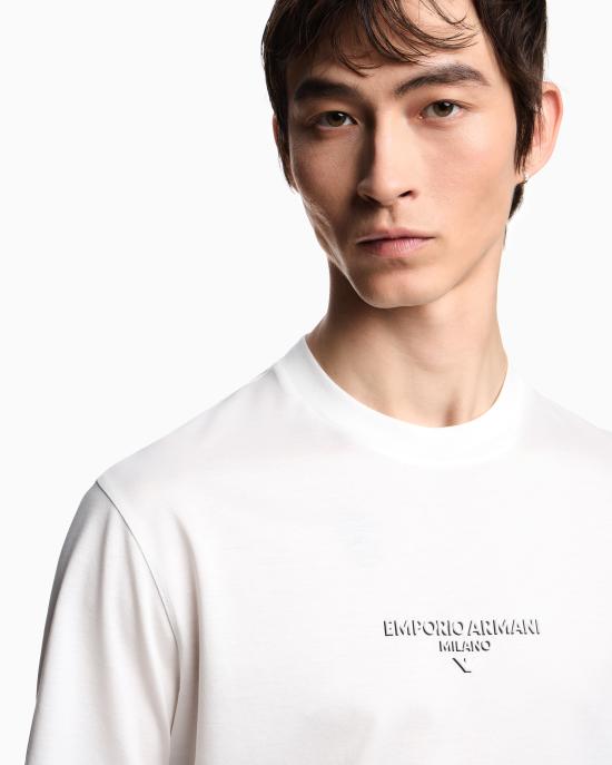 26SS 엠포리오 아르마니 반팔 티셔츠 EM002838 AF10761 U0003 Snow white - EMPORIO ARMANI