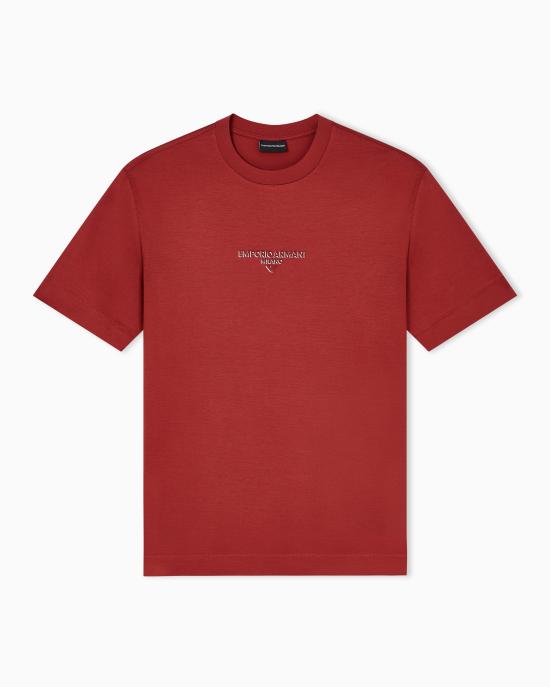 26SS 엠포리오 아르마니 반팔 티셔츠 EM002838 AF10761 U5035 Red ochre