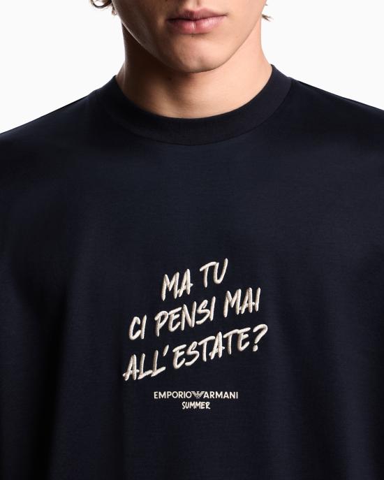 26SS 엠포리오 아르마니 반팔 티셔츠 EM003649 AF18312 UB118 Blue navy - EMPORIO ARMANI