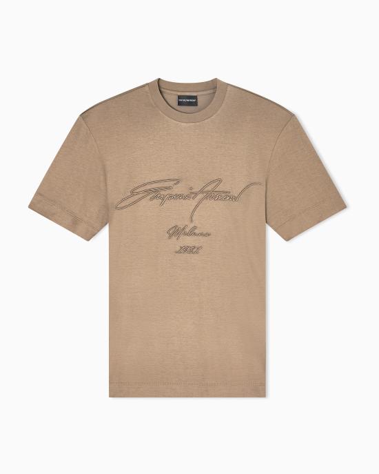 26SS 엠포리오 아르마니 반팔 티셔츠 EM003007 AF18312 U6189 Walnut