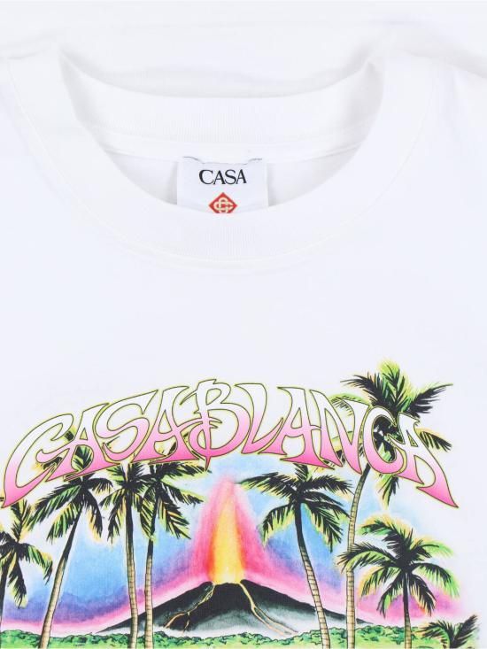  카사블랑카 반팔 티셔츠 M SP26 JTS 001 22 EX BC VOLCANO White - CASABLANCA