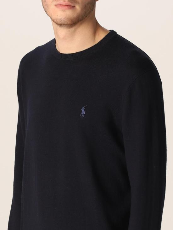 25FW 폴로 랄프로렌 포니 로고 자수 피마 코튼 스웨터 710684957 001 Blue - POLO RALPH LAUREN