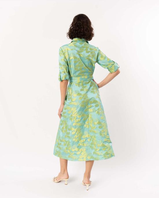  핀리 원피스 레인 드레스 라임/터쿼이즈 - FINLEY