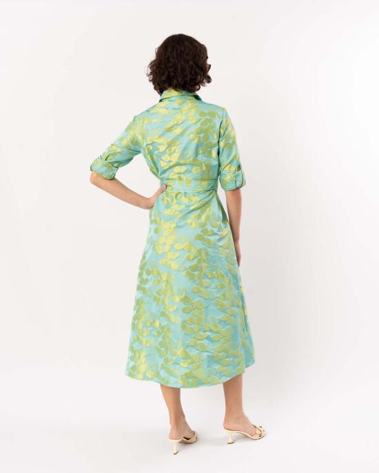  핀리 원피스 레인 드레스 라임/터쿼이즈 - FINLEY