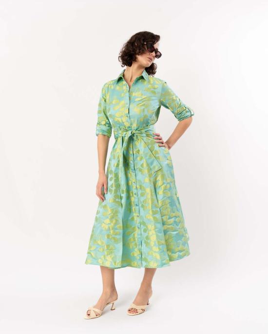  핀리 원피스 레인 드레스 라임/터쿼이즈 - FINLEY