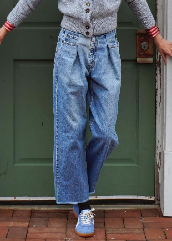  PROCHE 데님 팬츠 프로셰 플리츠 프론트 진 - OTHER BRANDS