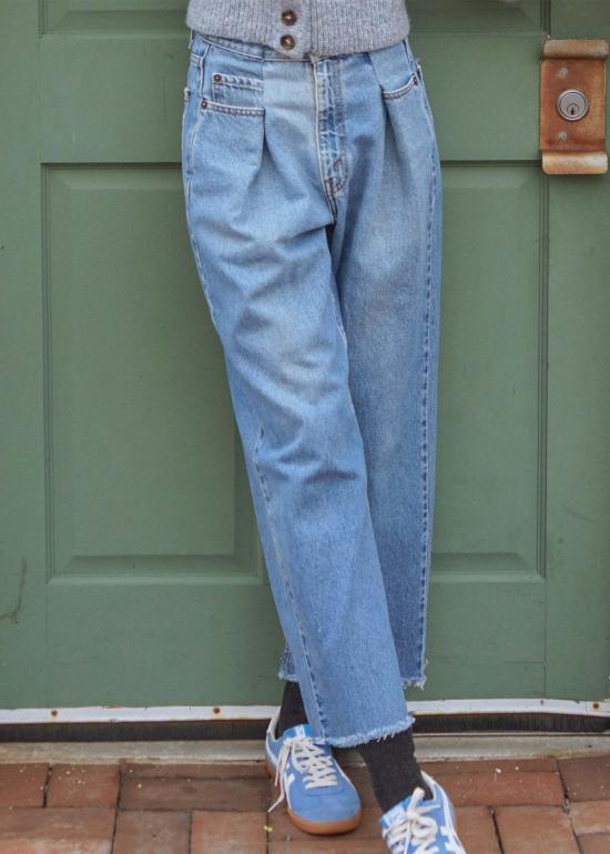  PROCHE 데님 팬츠 프로셰 플리츠 프론트 진 - OTHER BRANDS