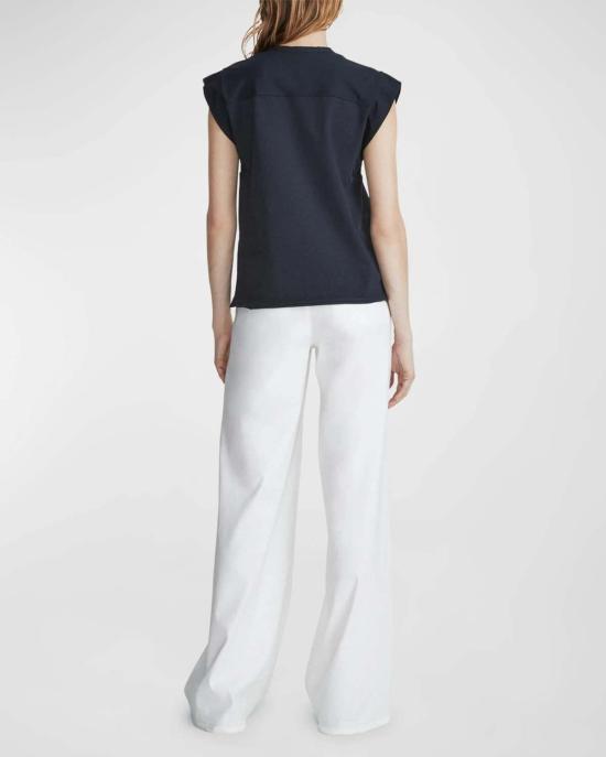  랙앤본 민소매 티셔츠 Rag & Bone Mix Media Muscle Top Navy - RAG & BONE