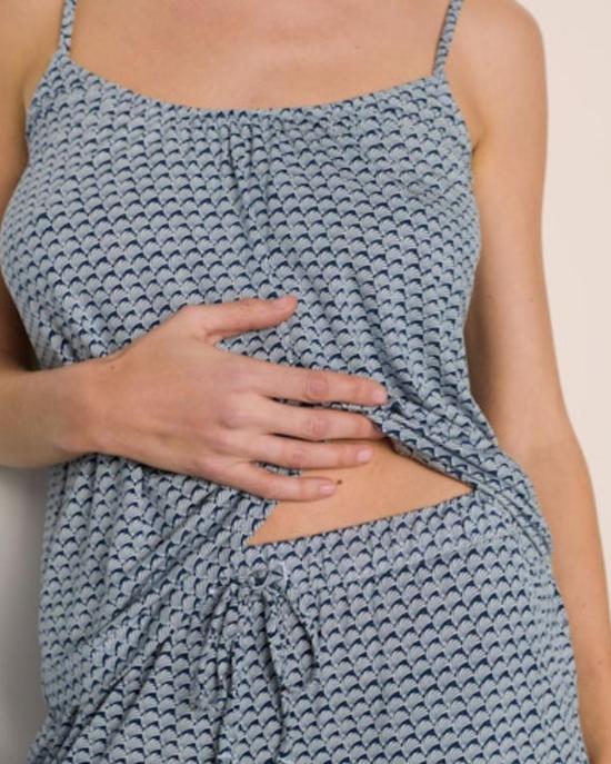  에버제이 라운지 웨어 지젤 프린트 캐미솔/팬티 파자마 세트 씨쉘 네이비 - EBERJEY