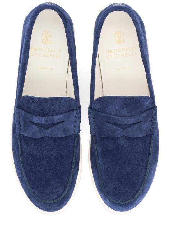 26FW 브루넬로 쿠치넬리 스웨이드 로퍼 스니커즈 MZUSOLP312 C8862 BLUE - BRUNELLO CUCINELLI