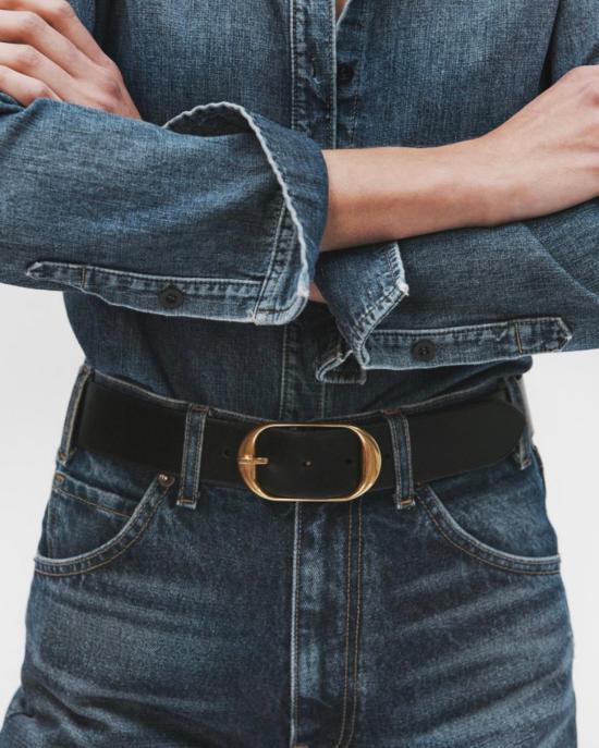  닐리로탄 레귤러 벨트 닐리 로탄 닐리  블랙/앤티크 브라스 - NILI LOTAN