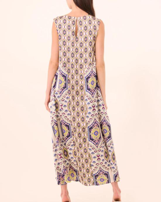  미사 로스엔젤레스 롱 원피스 미사 로스앤젤레스 탈리타 드레스 모자이크 아이 새틴 믹스 - MISA LOS ANGELES