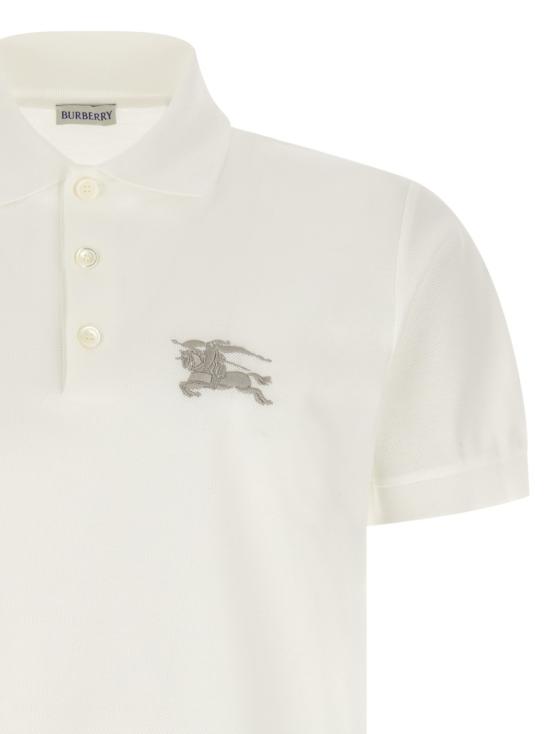 26SS 버버리 메탈릭 EKD 코튼 폴로 셔츠 8119009 CHALK WHITE DOM - BURBERRY