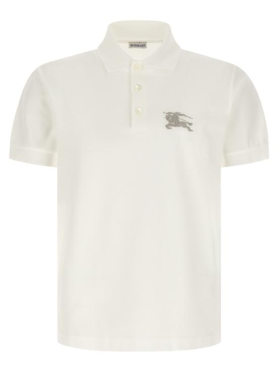 26SS 버버리 메탈릭 EKD 코튼 폴로 셔츠 8119009 CHALK WHITE DOM