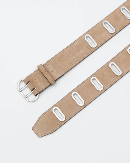  랙앤본 레귤러 벨트 Rag & Bone River Studded Belt Light Sand - RAG & BONE